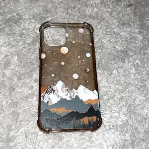 iPhone 12 Pro Phone Case w/Galaxy & Mountain Art